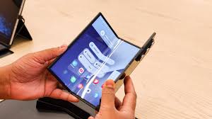 Samsung Galaxy Z TriFold fully unfolded in tablet mode.