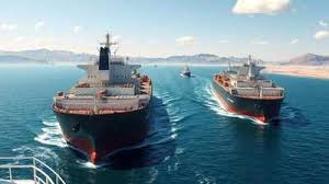 Oil tankers passing through the Strait of Hormuz oil trade route